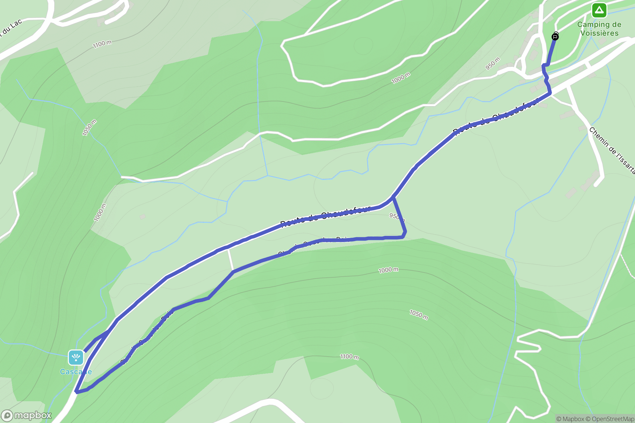 Chambon-sur-Lac : carte du parcours de randonnée - France