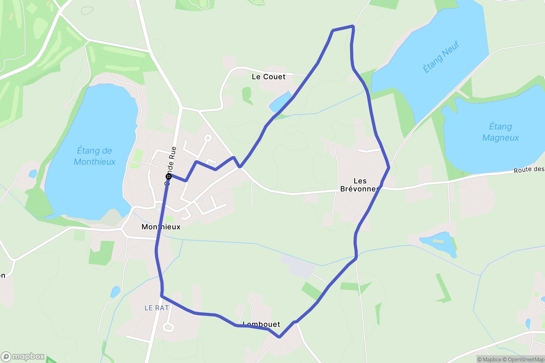Monthieux : carte du parcours de randonnée - France