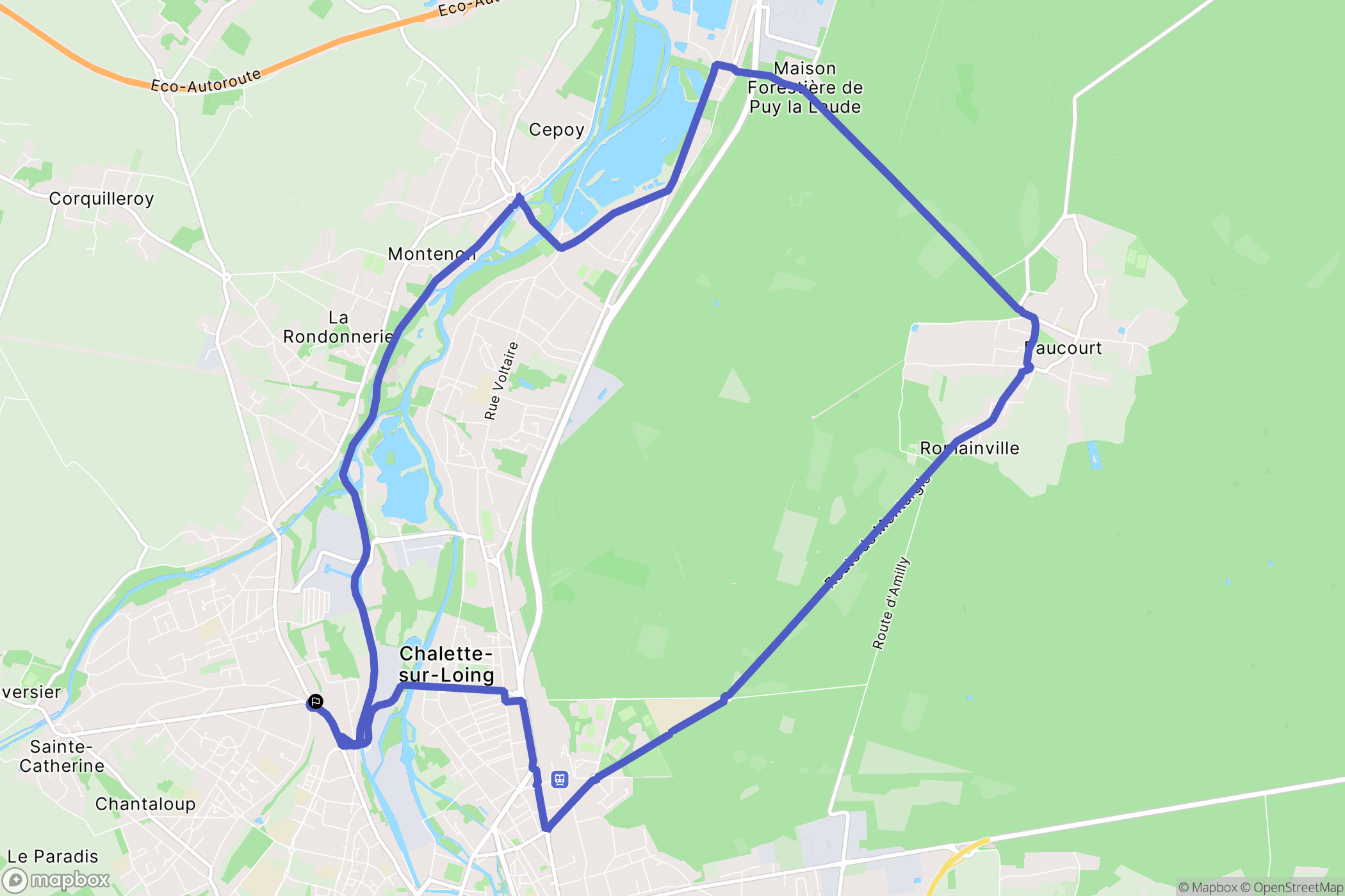 Châlette-sur-Loing : carte du parcours de randonnée - France