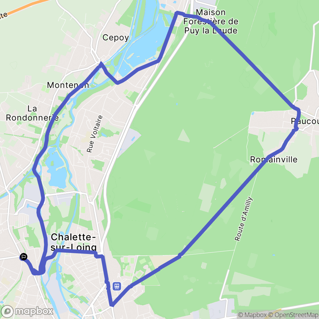 Châlette-sur-Loing : carte du parcours de randonnée - France
