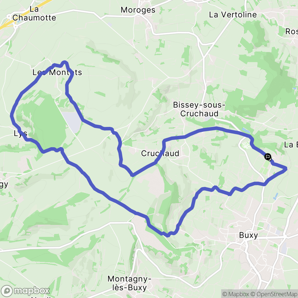Buxy : carte du parcours de randonnée - France