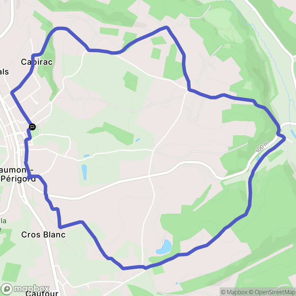 Beaumontois-en-Périgord : carte du parcours de randonnée - France