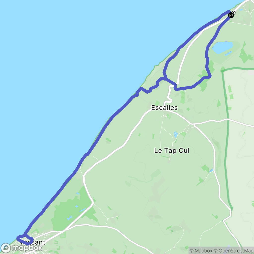 Sangatte : carte du parcours de randonnée - France