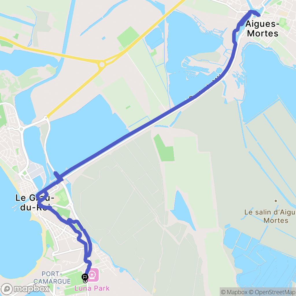 Le Grau-du-Roi : carte du parcours de randonnée - France