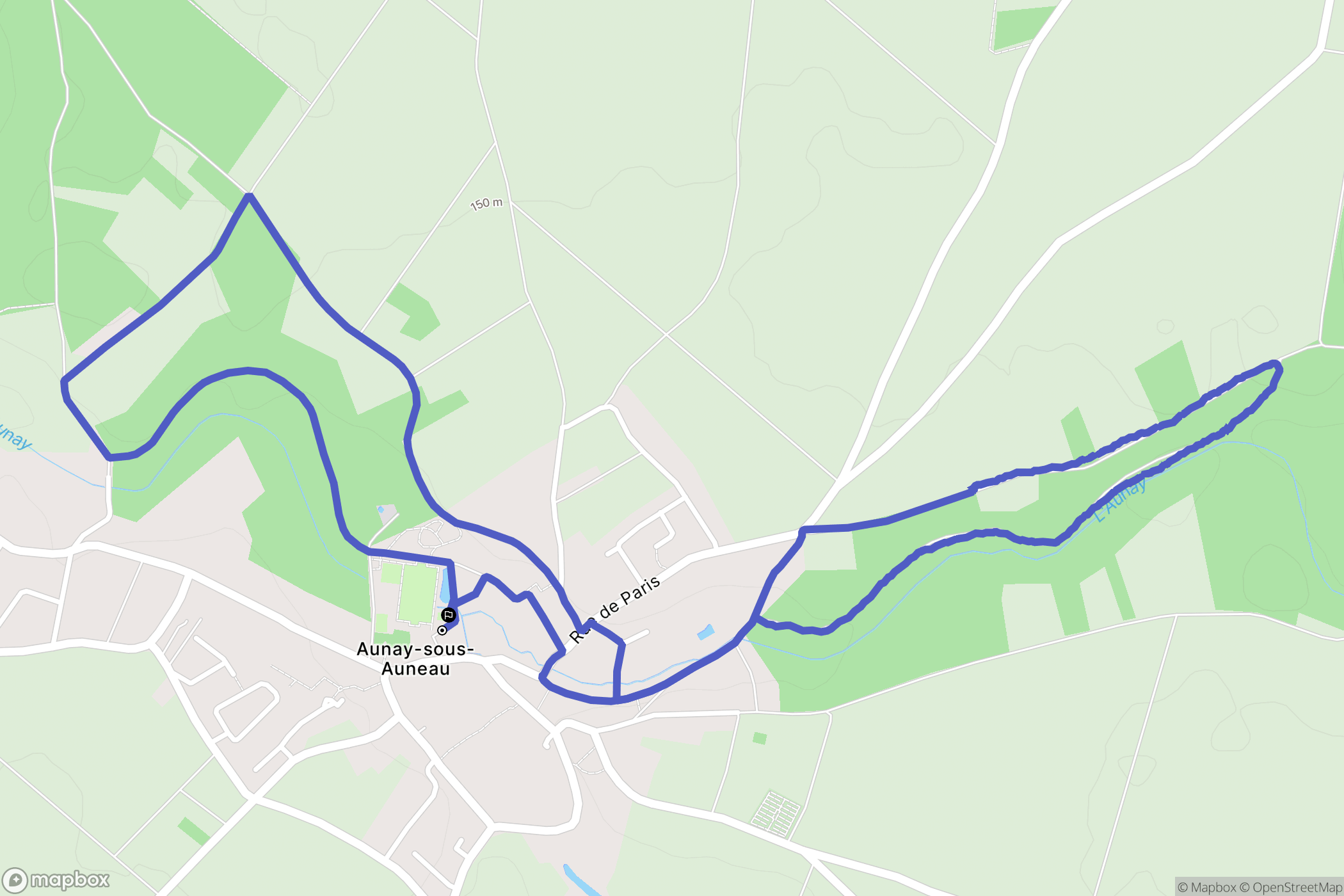 Aunay-sous-Auneau : carte du parcours de randonnée - France