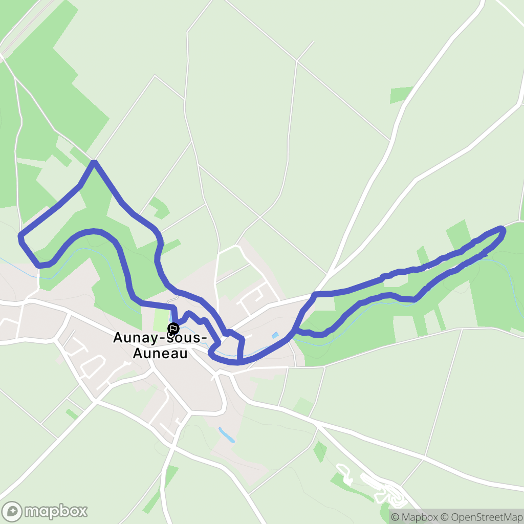 Aunay-sous-Auneau : carte du parcours de randonnée - France
