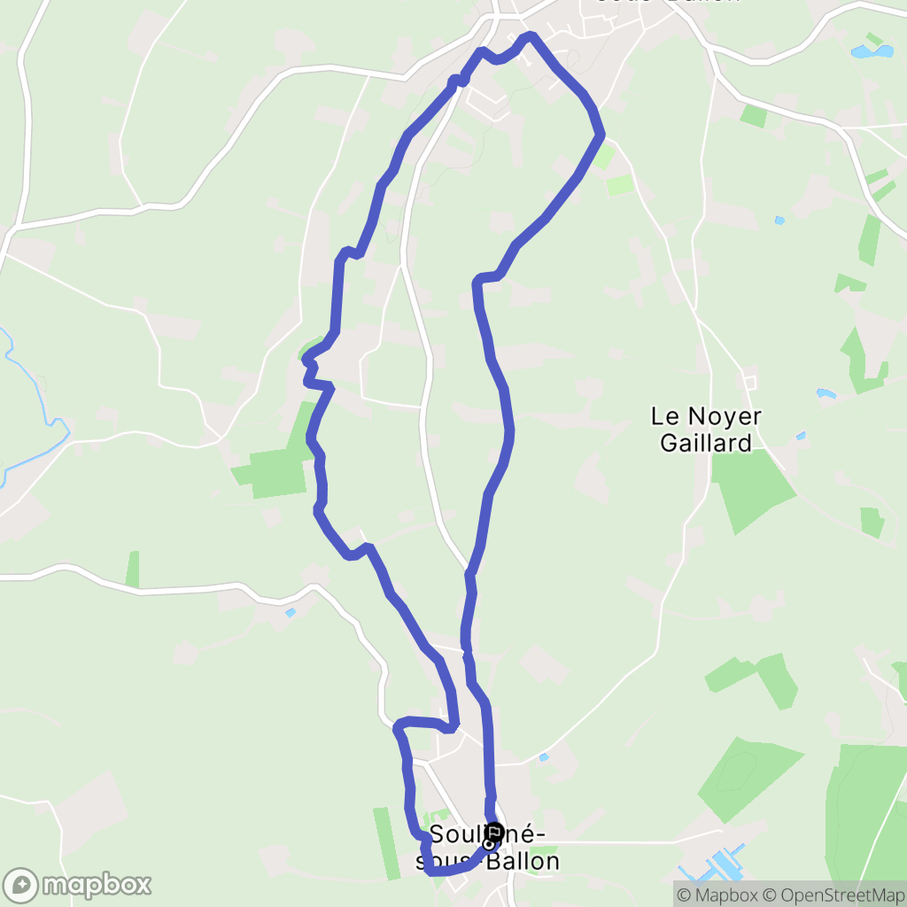 Souligné-sous-Ballon : carte du parcours de randonnée - France
