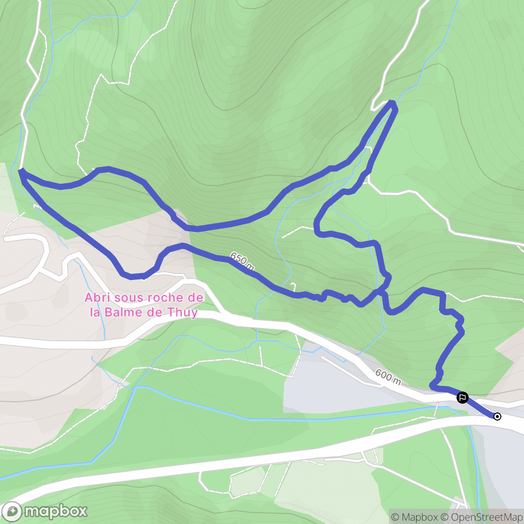 Thônes : carte du parcours de randonnée - France