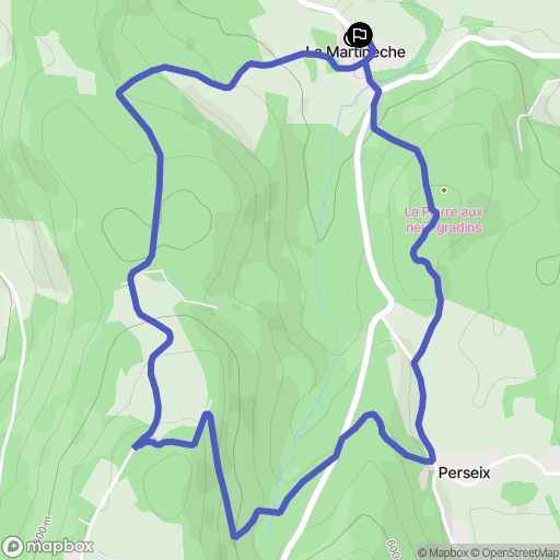Soubrebost : carte du parcours de randonnée - France