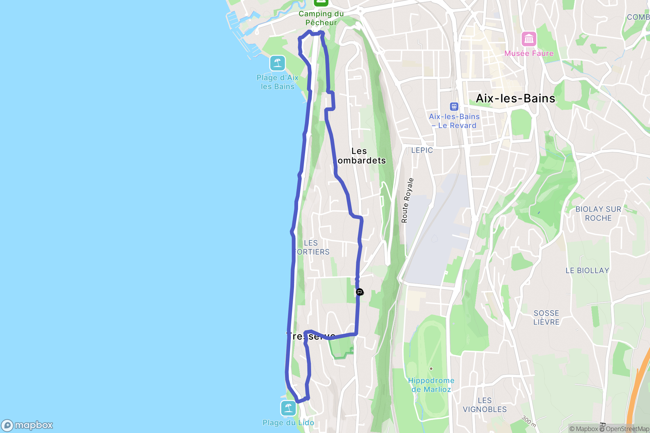 Tresserve : carte du parcours de randonnée - France