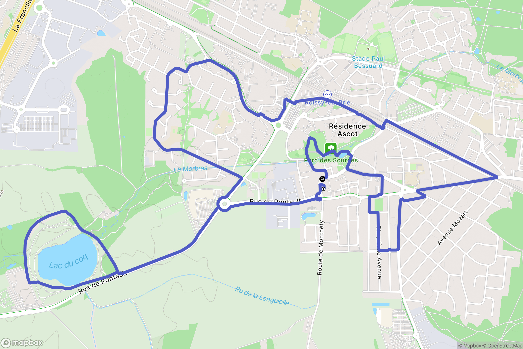 Roissy-en-Brie : carte du parcours de randonnée - France