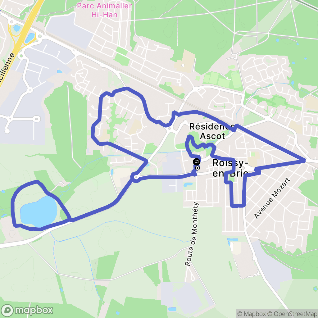 Roissy-en-Brie : carte du parcours de randonnée - France