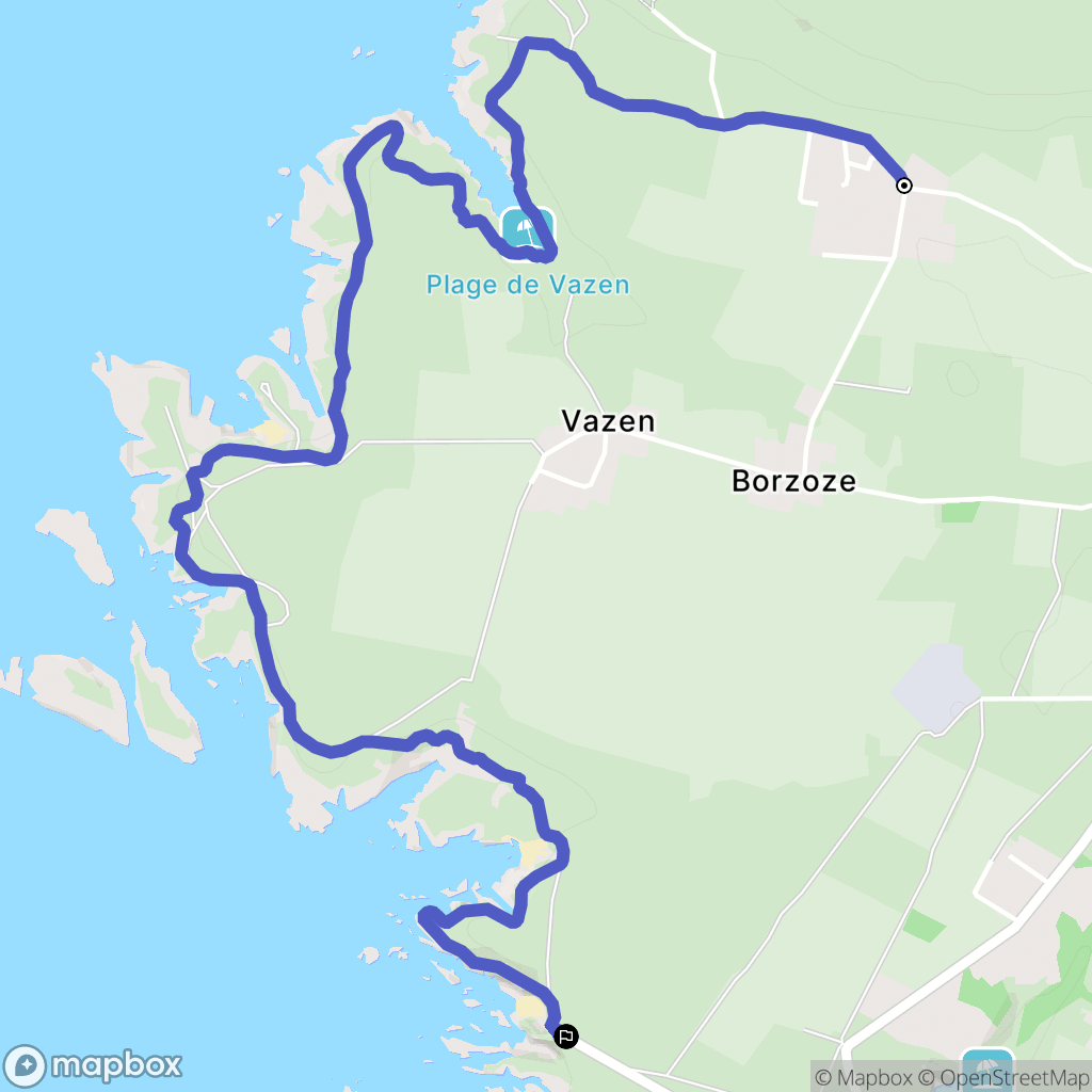 Bangor : carte du parcours de randonnée - France
