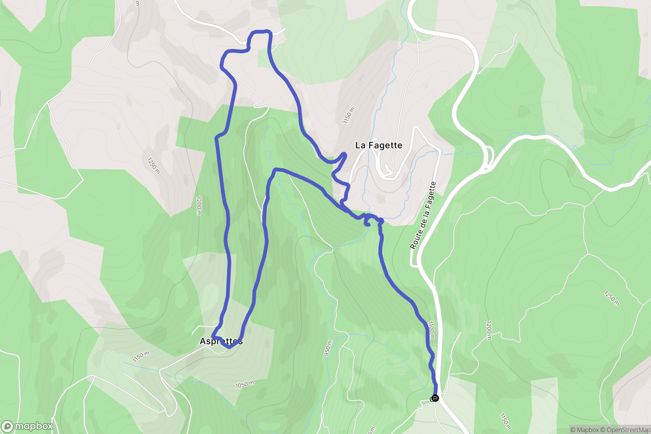 Chastel-Nouvel : carte du parcours de randonnée - France