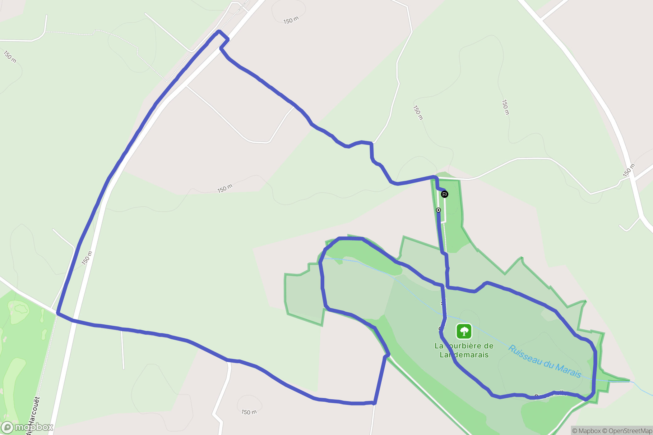 Parigné : carte du parcours de randonnée - France