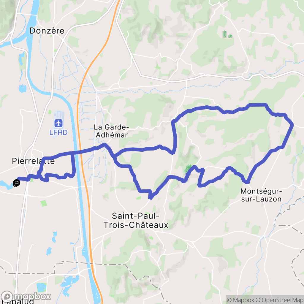Pierrelatte : carte du parcours de randonnée - France
