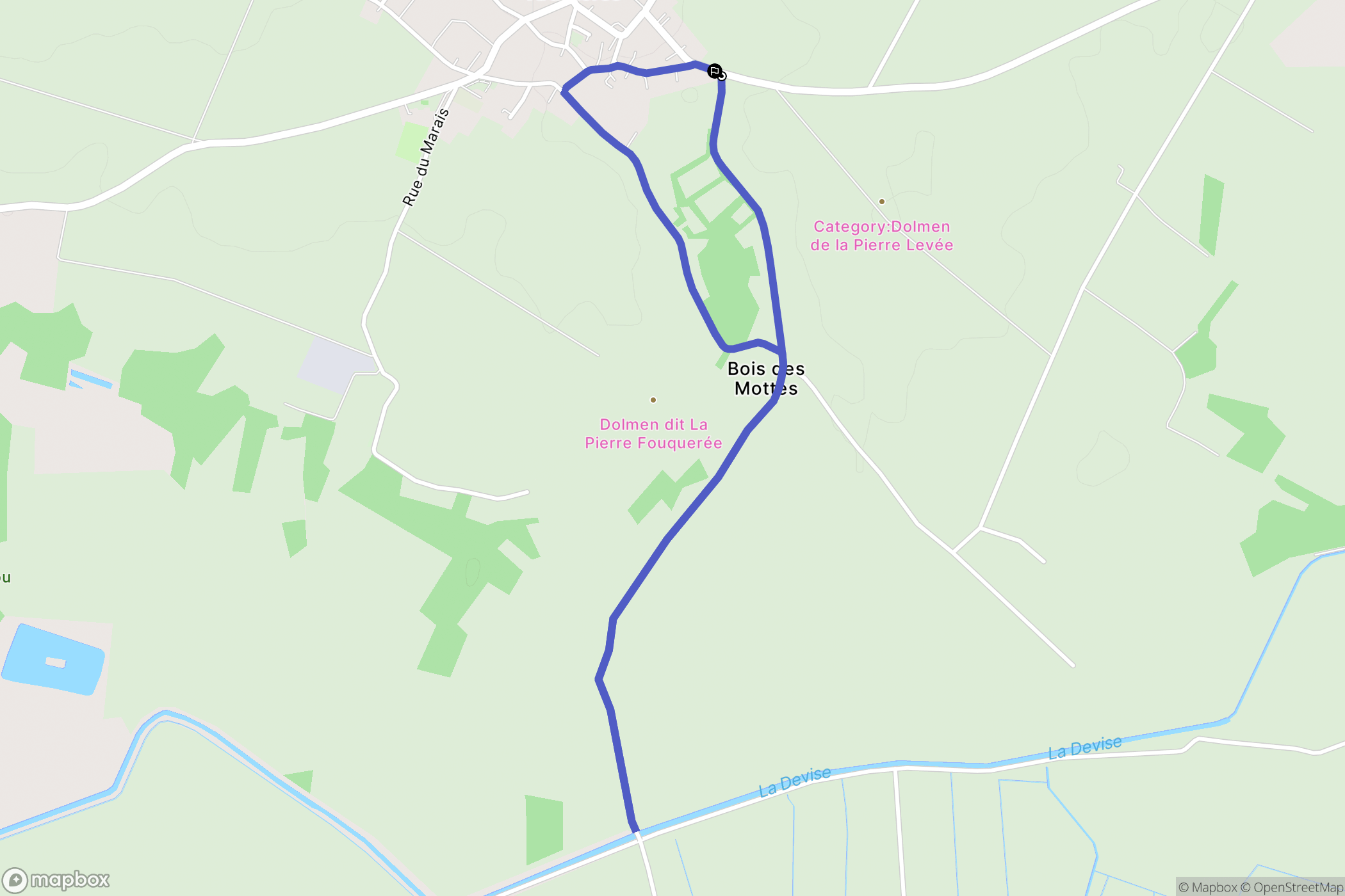 Ardillières : carte du parcours de randonnée - France
