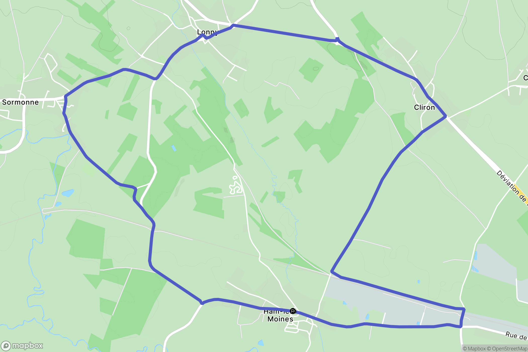 Ham-les-Moines : carte du parcours de randonnée - France