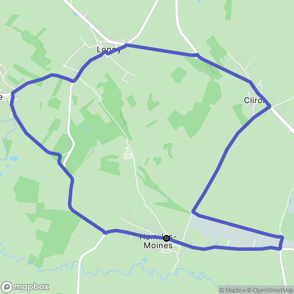 Ham-les-Moines : carte du parcours de randonnée - France