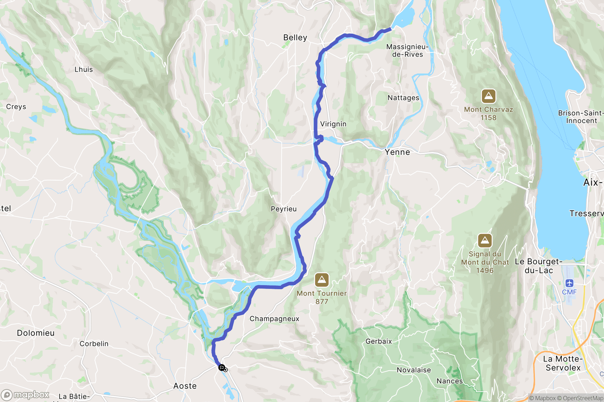 Saint-Genix-les-Villages : carte du parcours de randonnée - France
