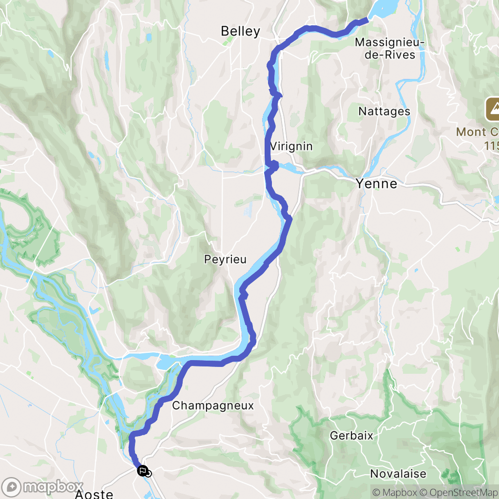 Saint-Genix-les-Villages : carte du parcours de randonnée - France