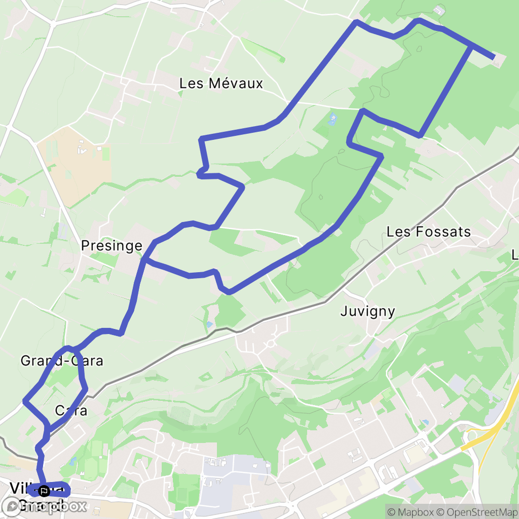 Ville-la-Grand : carte du parcours de randonnée - France