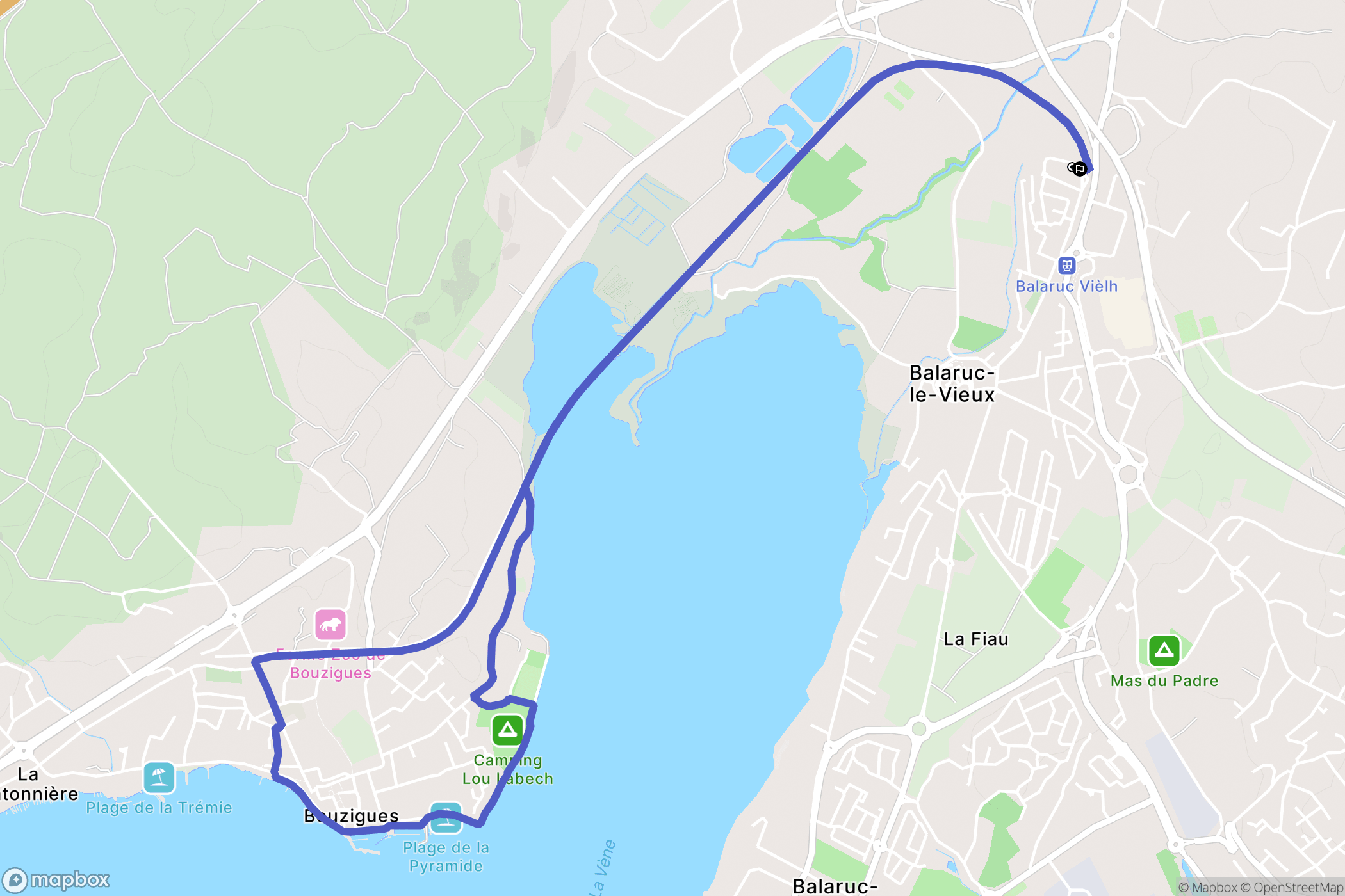 Balaruc-le-Vieux : carte du parcours de randonnée - France