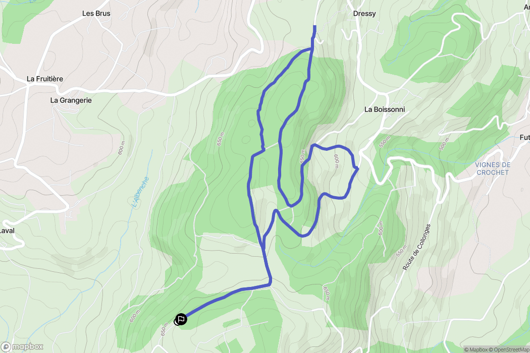 Entrelacs : carte du parcours de randonnée - France