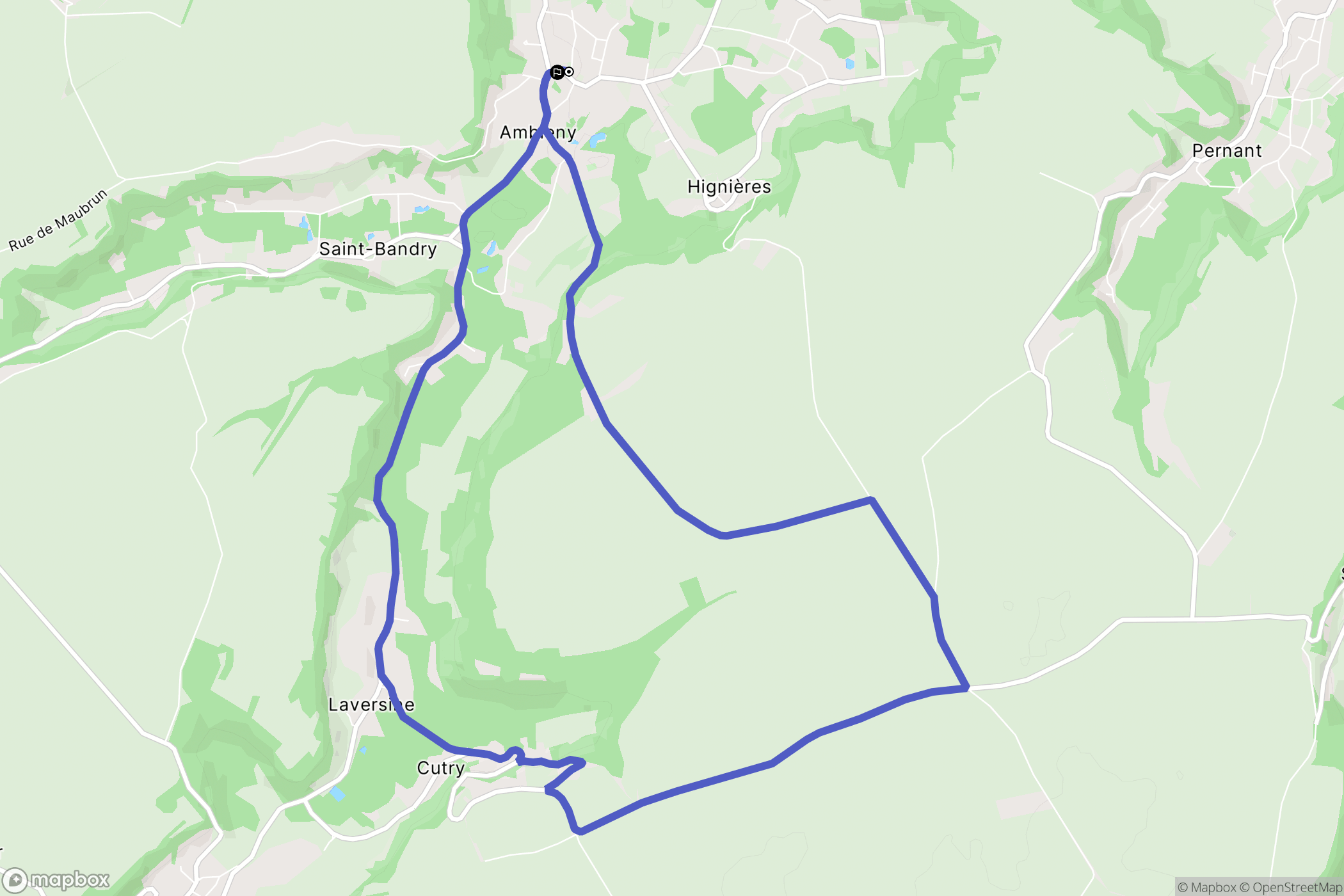 Ambleny : carte du parcours de randonnée - France