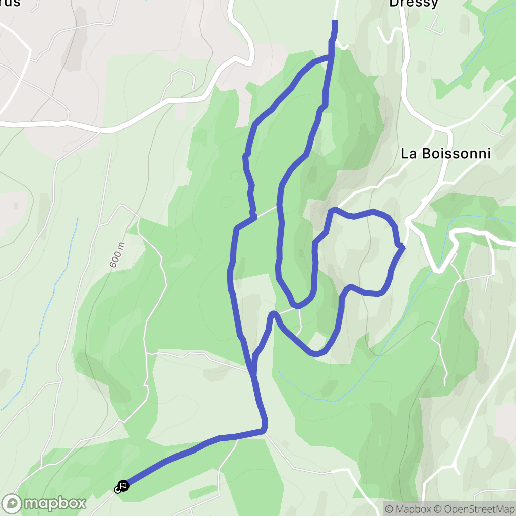 Entrelacs : carte du parcours de randonnée - France