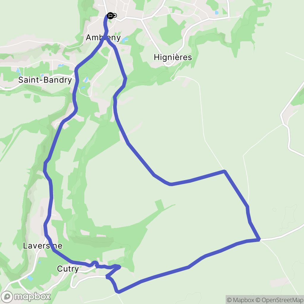 Ambleny : carte du parcours de randonnée - France