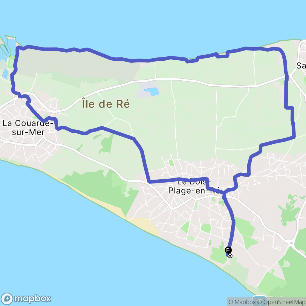 Le Bois-Plage-en-Ré : carte du parcours de randonnée - France