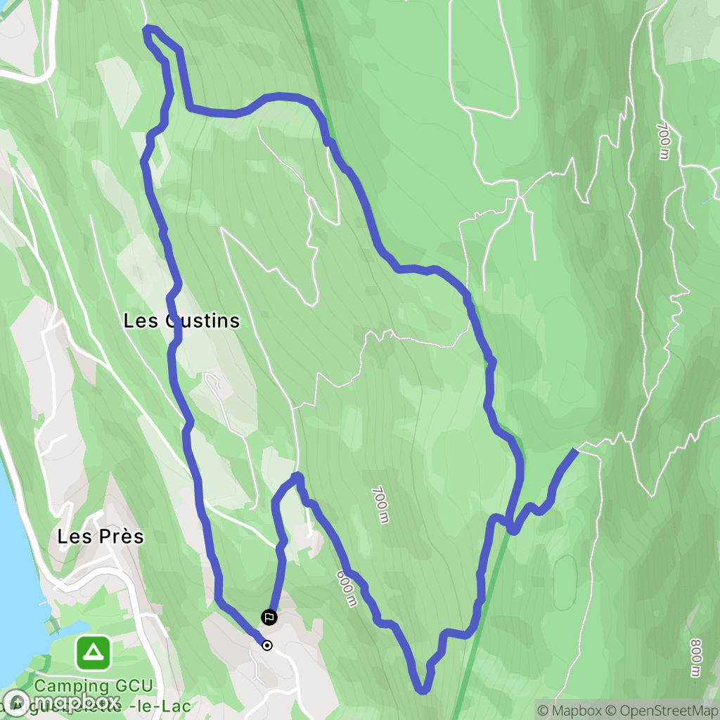 Aiguebelette-le-Lac : carte du parcours de randonnée - France