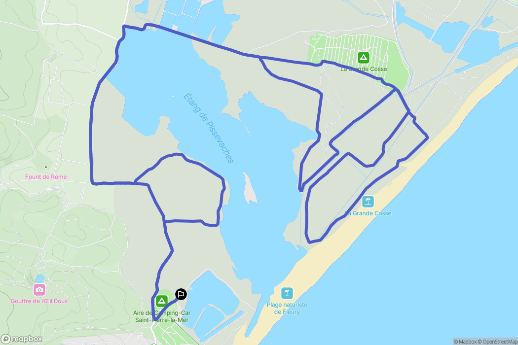 Fleury : carte du parcours de randonnée - France