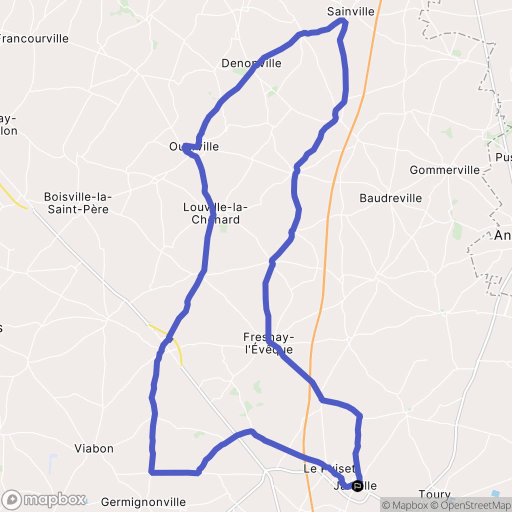 Janville-en-Beauce : carte du parcours de randonnée - France