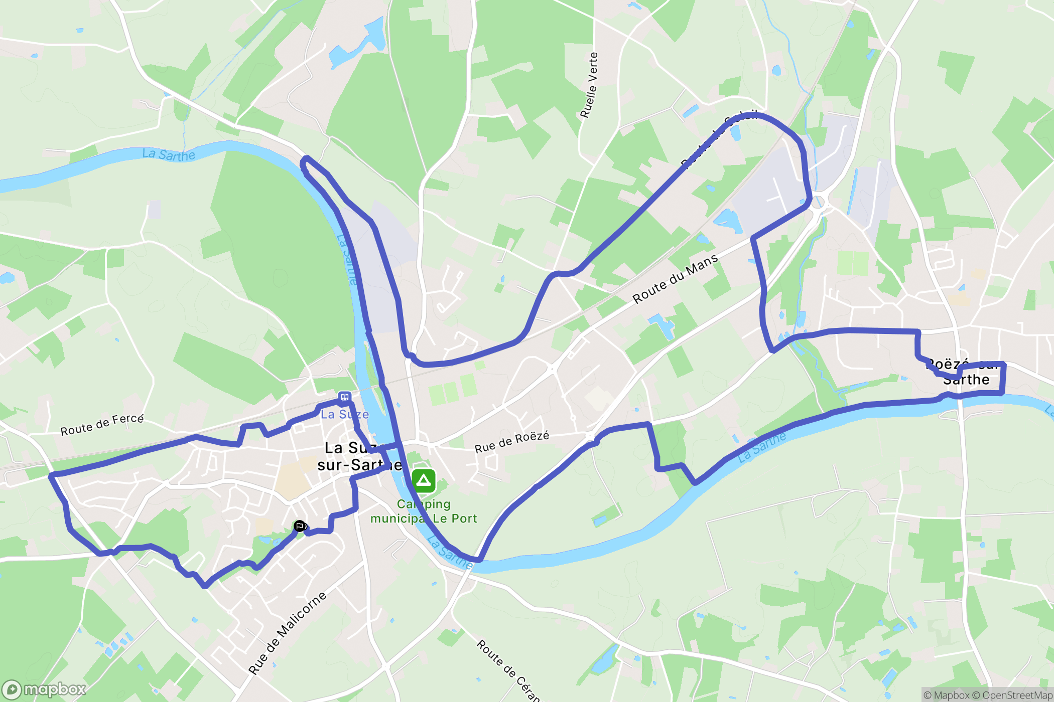 La Suze-sur-Sarthe : carte du parcours de randonnée - France