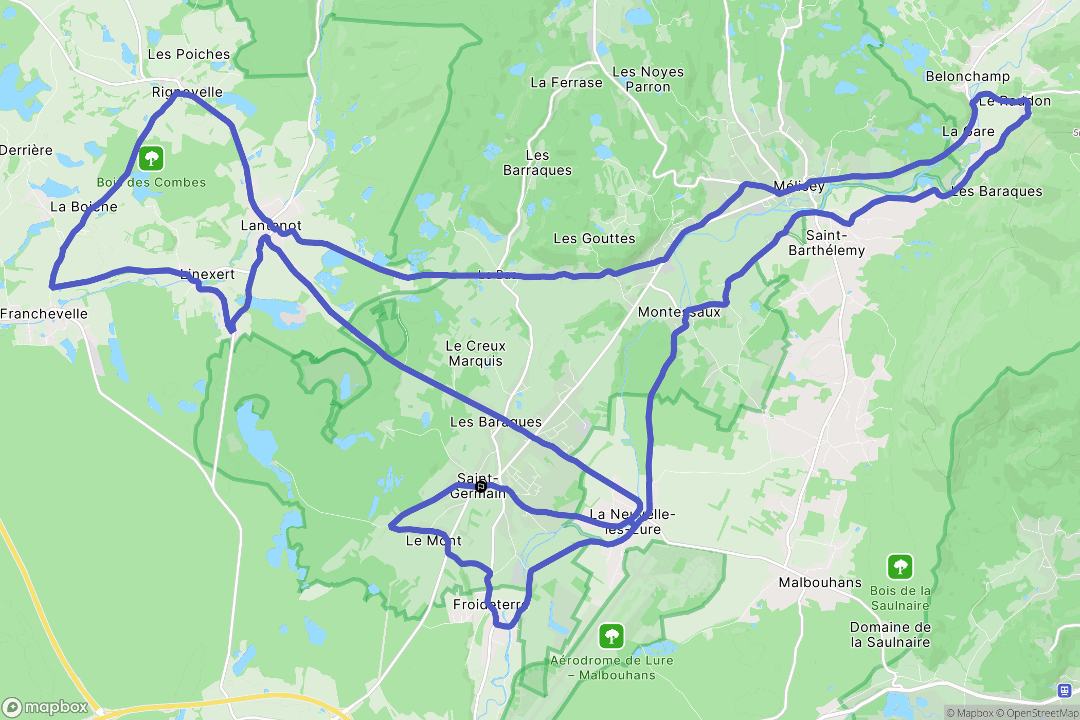 Saint-Germain : carte du parcours de randonnée - France