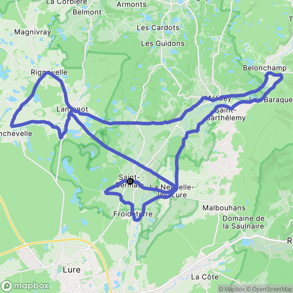 Saint-Germain : carte du parcours de randonnée - France