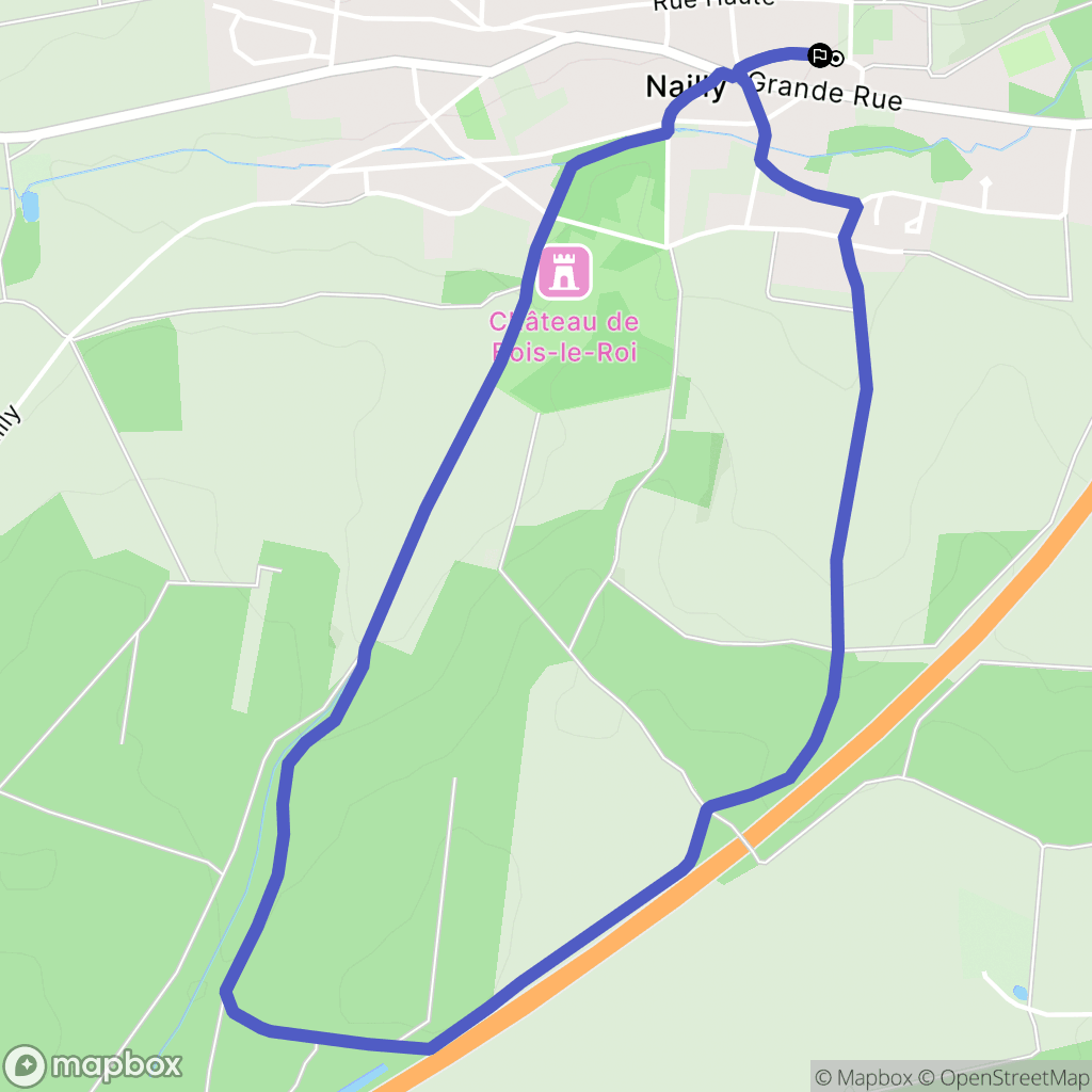 Nailly : carte du parcours de randonnée - France