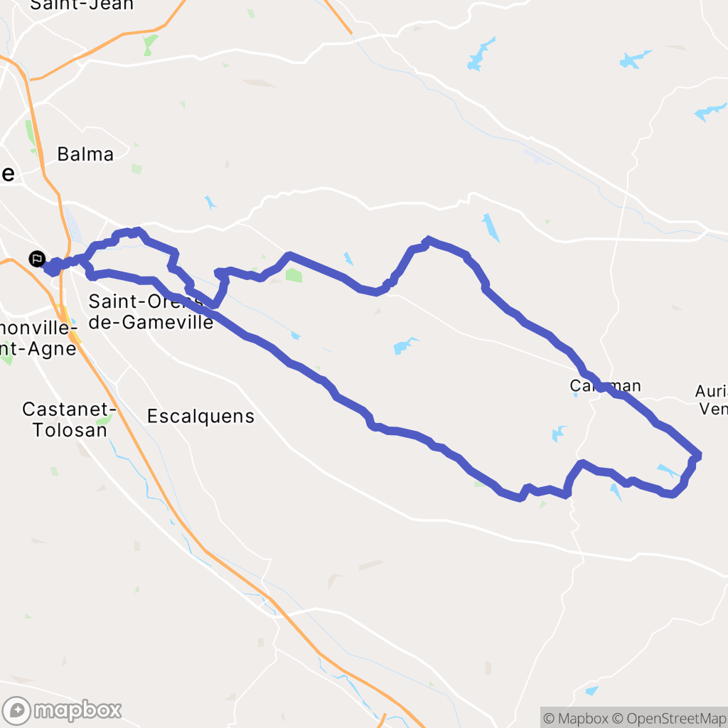 Toulouse : carte du parcours de randonnée - France
