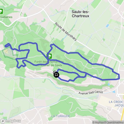 Saulx-les-Chartreux : carte du parcours de randonnée - France