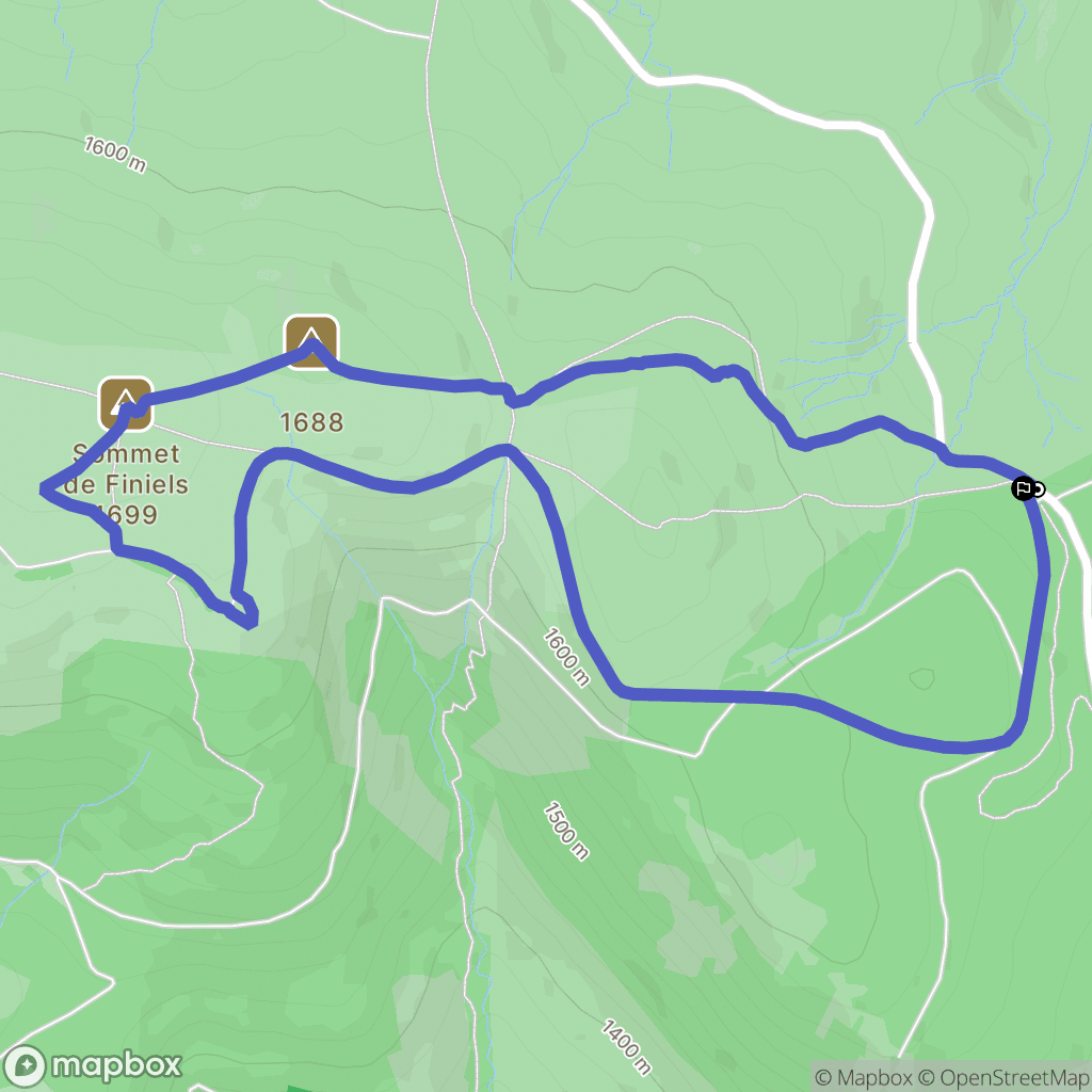Pont-de-Montvert-Sud-Mont-Lozère : carte du parcours de randonnée - France