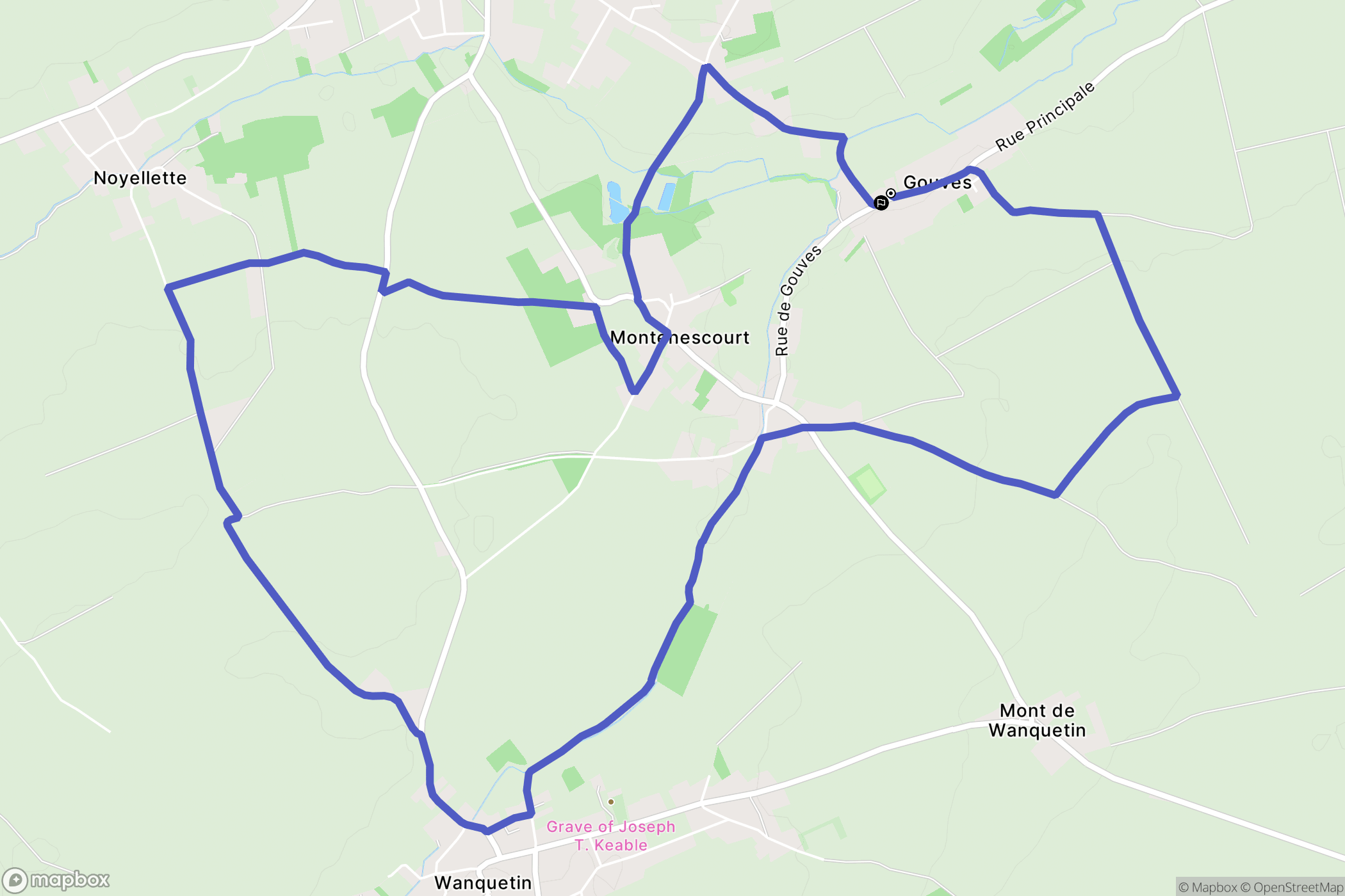 Gouves : carte du parcours de randonnée - France