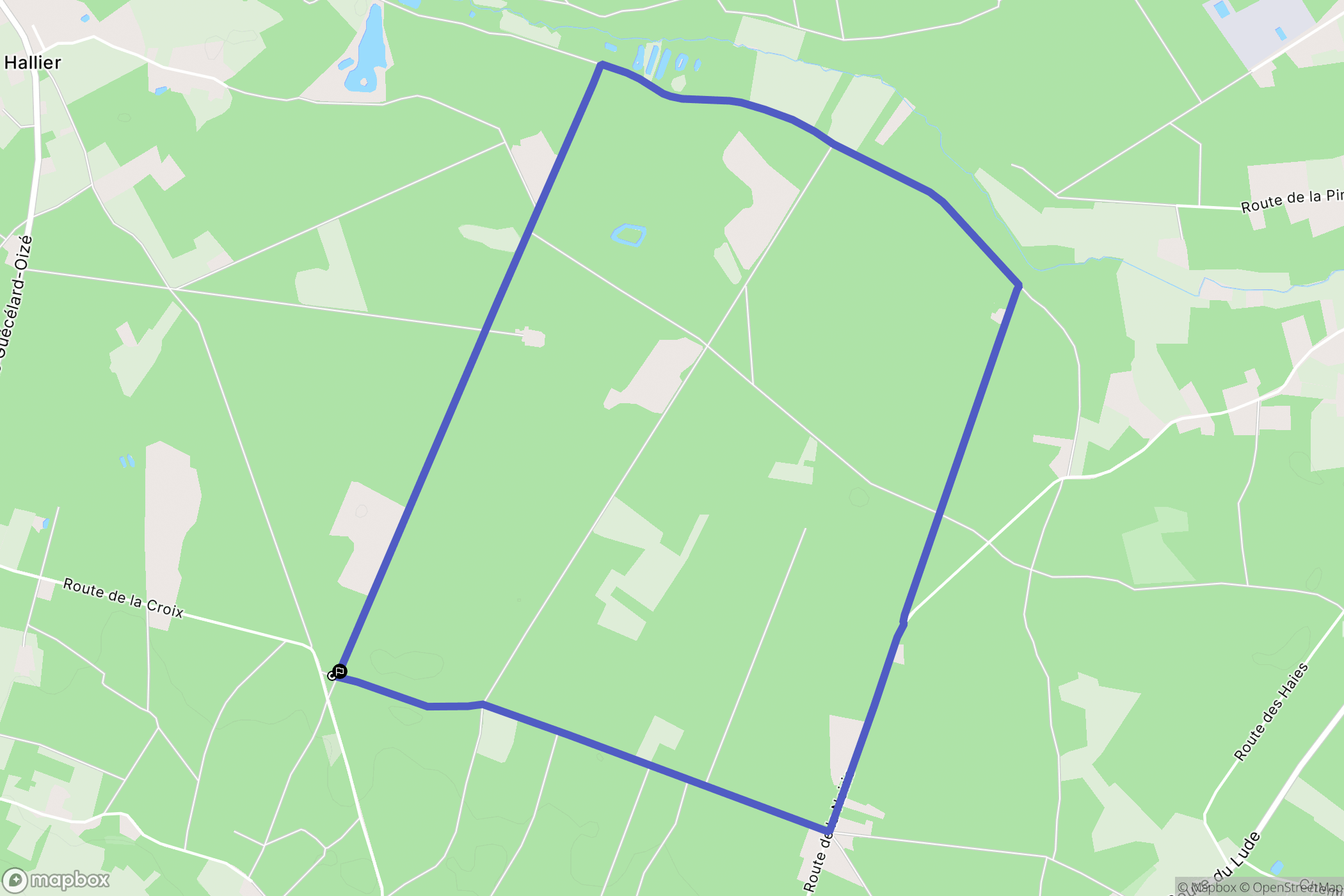 Parigné-le-Pôlin : carte du parcours de randonnée - France