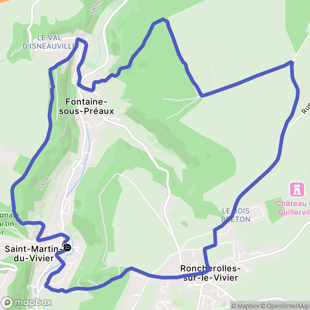 Saint-Martin-du-Vivier : carte du parcours de randonnée - France