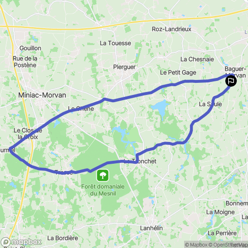 Baguer-Morvan : carte du parcours de randonnée - France
