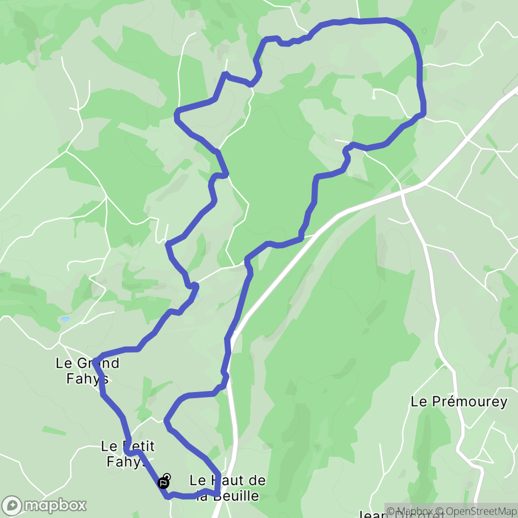 Fougerolles-Saint-Valbert : carte du parcours de randonnée - France