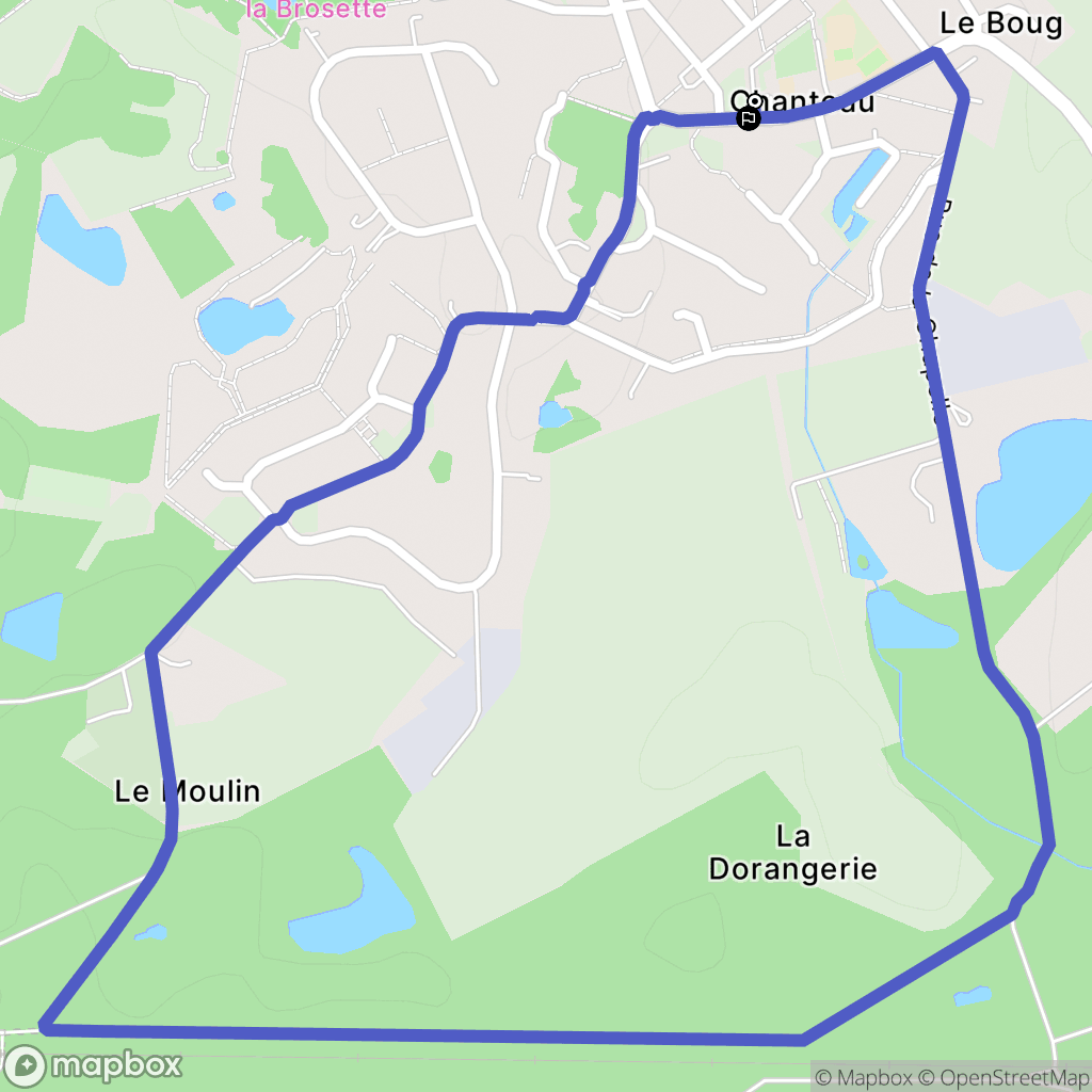 Chanteau : carte du parcours de randonnée - France