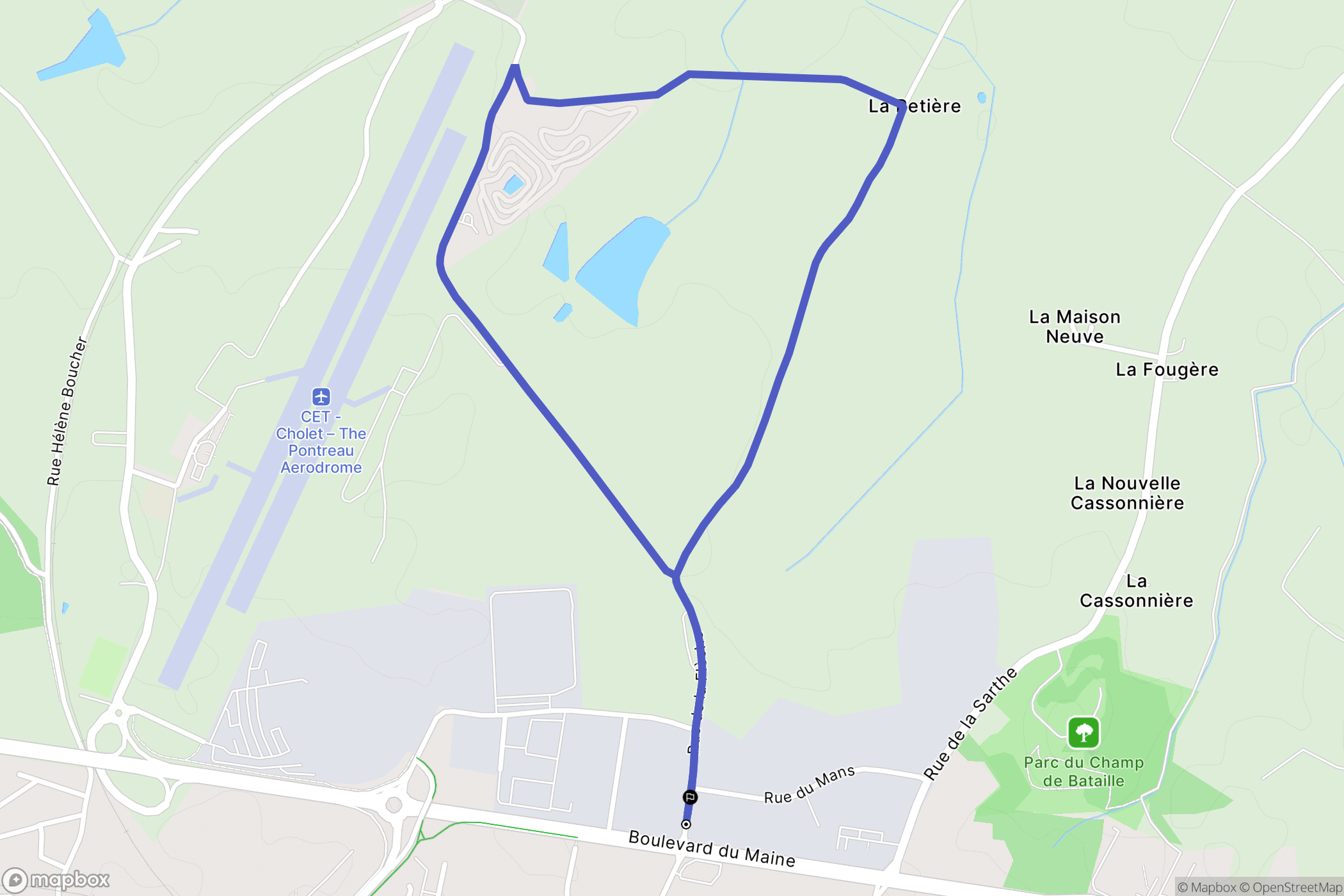Cholet : carte du parcours de randonnée - France