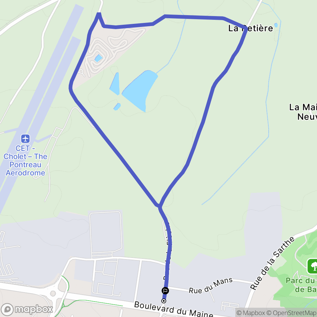Cholet : carte du parcours de randonnée - France